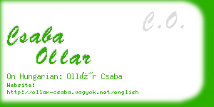 csaba ollar business card